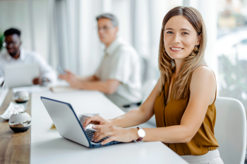 Woman in office